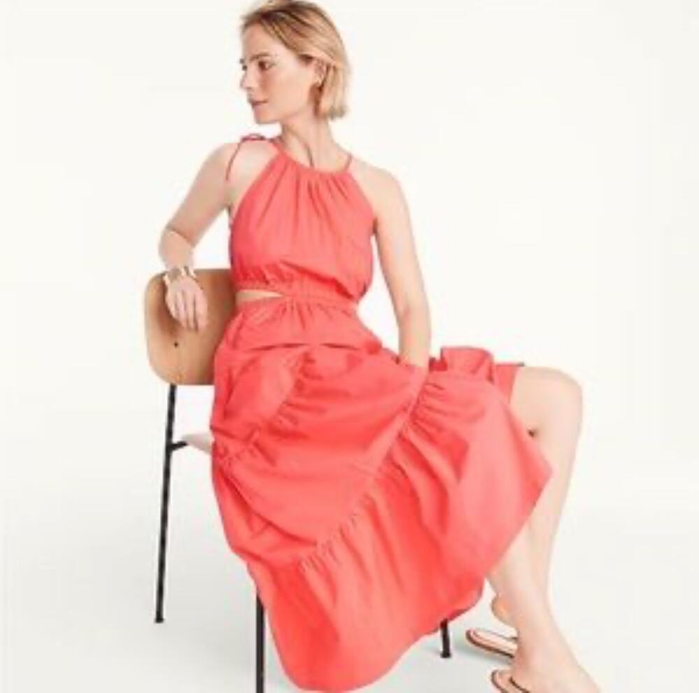 J.Crew Coral Harbour Side Cutout Dress LAST CALL